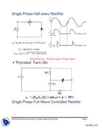 Single Phase Half Wave Rectifier-Power Electronics-Lecture Handout