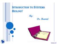 Introduction to Systems Biology-Advanced Systems Biology-Lecture Slides