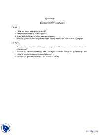 Speed Control of DC Motor-Control System-Lab Exercise