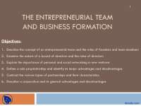 The Entrepreneurial Team and Business Formation-Entrepreneurship-Lecture Slides