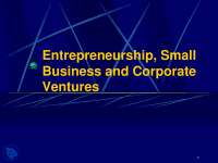 Entrepreneurship, Small Business and Corporate Ventures-Entrepreneurship-Lecture Slides