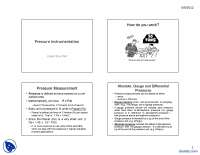 Pressure Instrumentation II-Control and Instrumentation-Lecture Slides