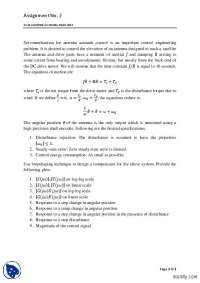Servomechanism for Antena Azimuth Control-Control System-Assignment.