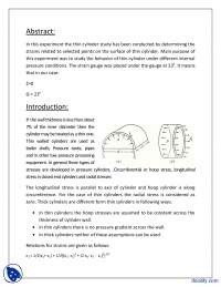 Thin Cylinder Study 4-Stress and Strain in Mechanical Engineering-Lab ...