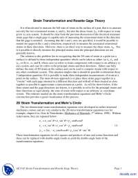 Strain Transformation and Rosette Gage Theory-Mechanics-Simulation Experiments
