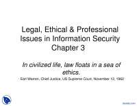 Legal, Ethical And Professional Issues in Information Security-Computer And System Security-Lecture Slides