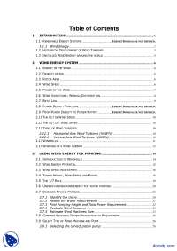 Renewable Energy Systems, Wind Energy-Advanced Physics-Project Report