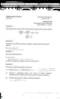 Bondary Value Problems Using Green's Function-Mathematical Physics-Exam Paper