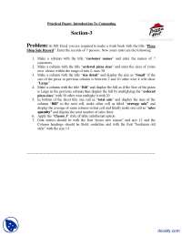 Introduction To Computing-MS Excel-Exam Paper