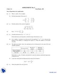 System of Equations And Matrices-Business Mathematics-Assignment - Docsity