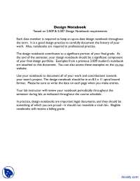 Design Notebook Guidelines for 2.009 and 2.007 Courses