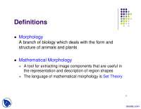Mathematical Morphology-Colors Pictures And Digital Image Processing-Lecture Slides
