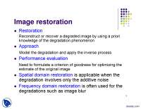 Image Restoration part 1-Digital Image Processing-Lecture Slides