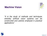 Machine Vision-Colors Pictures And Digital Image Processing-Lecture Slides