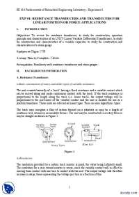 Transducers Part 1-Mesaurement and Instrumentation-Lab Mannual