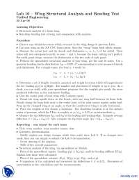 Lab 10 - Wing Structural Analysis and Bending Test - Docsity