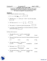 Series And Functions, MCQ-Calculus for Engineers-Assignment