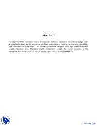 Diffusion Parameters-Advanced Physics and Applications-Project Reports