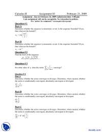 Sequences and Series-Calculus for Engineers-Assignment