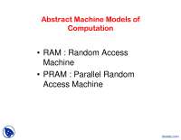 Abstract Machine Models of Computation-Parallel Processing-Lecture Slides