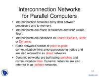 Interconnection Networks for Parallel Computers-Parallel Processing-Lecture Slides