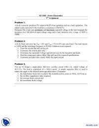 DC Choppers, Buck Converter-Power Electronics-Assignment