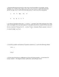Exam 4 Questions | General Chemistry I | CHM 1045 - Docsity