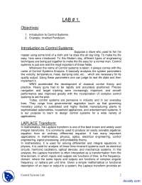 Introduction to Control Systems-Control Systems-Lab Report | Exercises ...