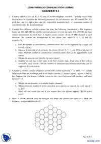 Cellular Systems Bandwidth-Wireless Communication Systems-Assignment