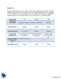 Parameters of 2G and 3G Systems-Wireless Communication Systems-Assignment