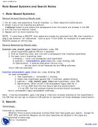Rule Based Systems-Artificial Intelligence-Tutorial Handout