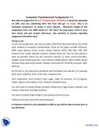 MS Word Document-Computer Fundamentals-Assignment
