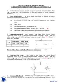 Input to the Circuits-Electrical Network Analysis-Lecture Handout