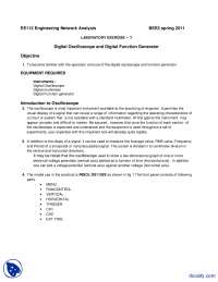 Digital Oscilloscope and Digital Function Generator-Electrical Network Analysis-Lab Mannual