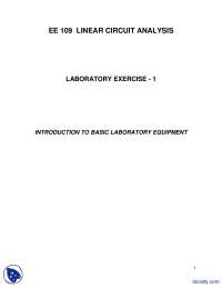 Basic Lab Equipments-Linear Circuit Analysis-Lab Mannual