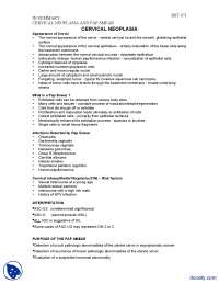 Cervical Neoplasia-Cancer Cytogenetic-Lecture Handout