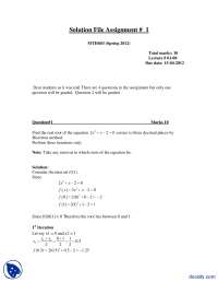 Methods for Finding Real Roots of Equations in MTH603 (Spring 2012)