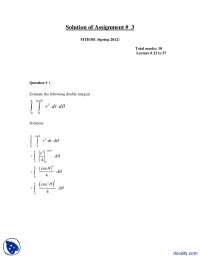 MTH301 (Spring 2012) - Cosine Function Integration & Green's Theorem