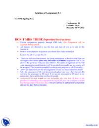 MTH401 Assignment #3 Solution: Power Series & Singular Points Classification (Spring 2012)