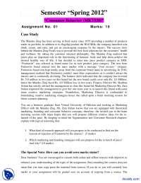 Consumer Behavior Part 1-Marketing-Assignment - Docsity
