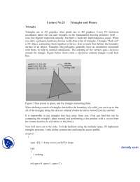 Triangles And Planes-Computer Graphics-Lecture Notes