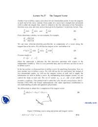 Tangent Vector-Computer Graphics-Lecture Notes - Docsity