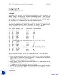 Transaction Processing for E-Commerce Assignment 4: Log Analysis