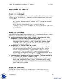 Transaction Processing for E-Commerce Assignment 6 Solutions