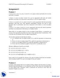 Two Phase Locking-Transaction Processing For E Commerce-Assignment Statment