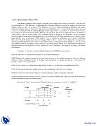 Vogel's Approximation Method-Operation Research-Handouts