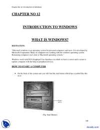 Introduction To Windows-Computer Fundamentals-Lecture Notes