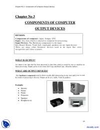 Components Of Computer, Output Devices-Computer Fundamentals-Lecture Notes