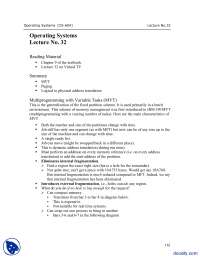 Multiprogramming With Variable Tasks-Operating Systems-Lecture Notes ...