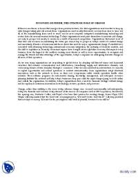 Innovate Or Perish  The Strategic Role Of Change-Organization Theory and Design-Handouts